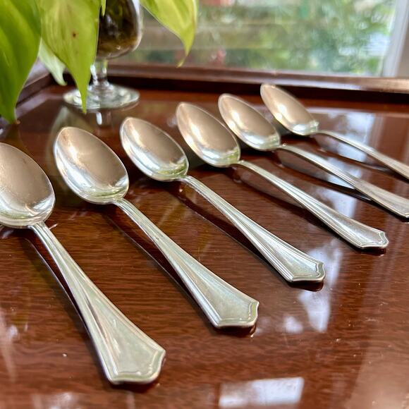 Vintage Oneida Community Par Plate Ashley / Vernon Tea Spoons set of 6 - Picture 5 of 16